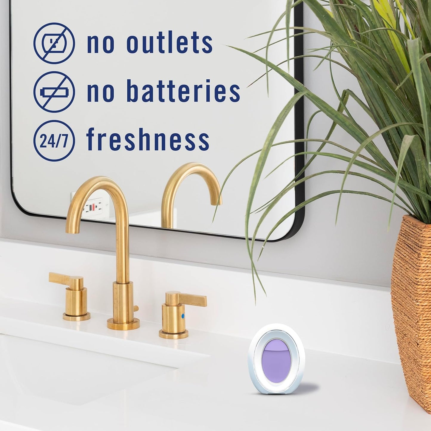 Febreze Small Spaces Air Freshener, Odor-Fighting, Plug In Alternative, Air Fresheners for Home and Bathroom and Kitchen, Closet Air Fresheners, Light Lavender Scent, 2 Count