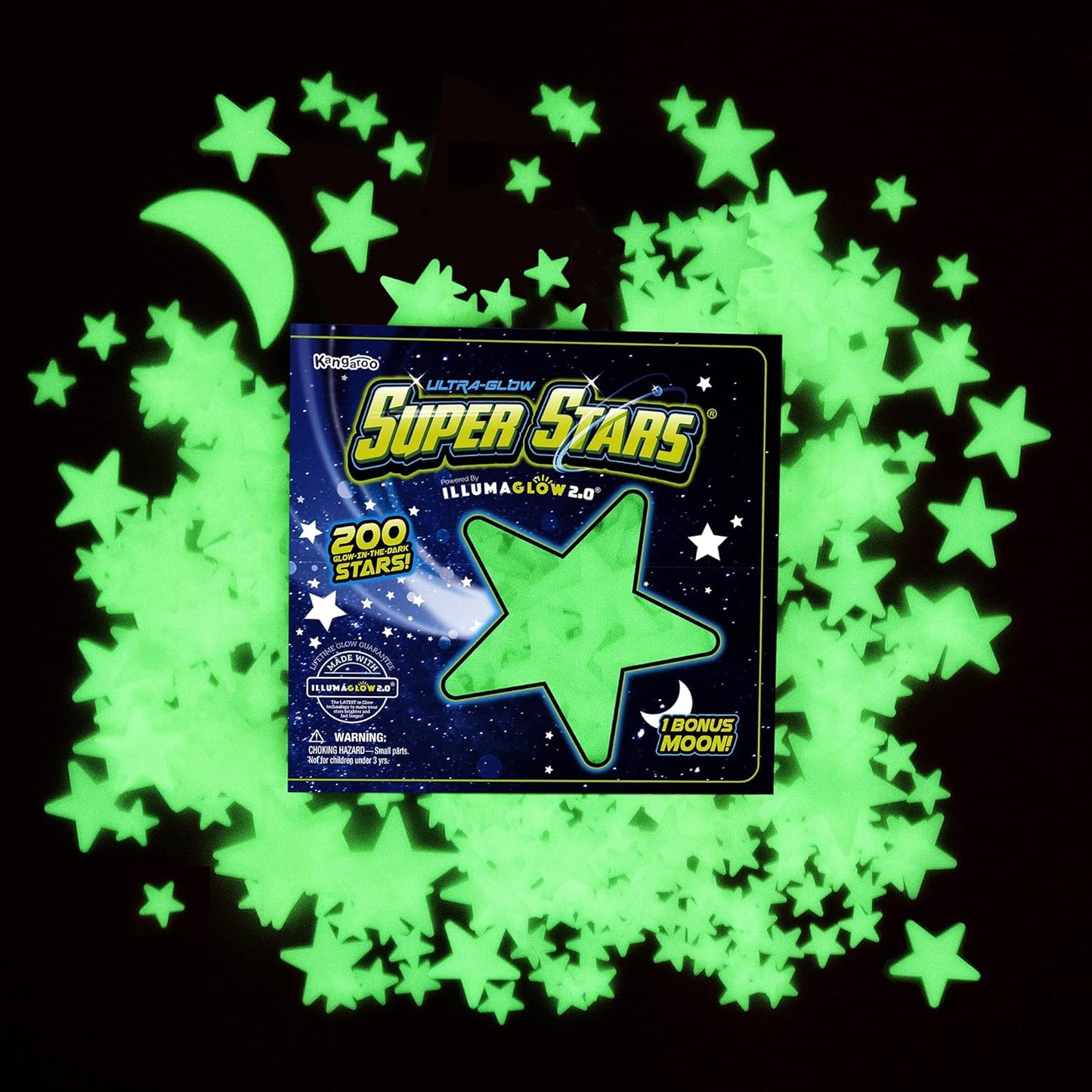 Glow in The Dark Stars - Includes Installation Material and Star map, 200 Glowstars, Only Glow Stars Powered by Our Trademarked Illumaglow2.0