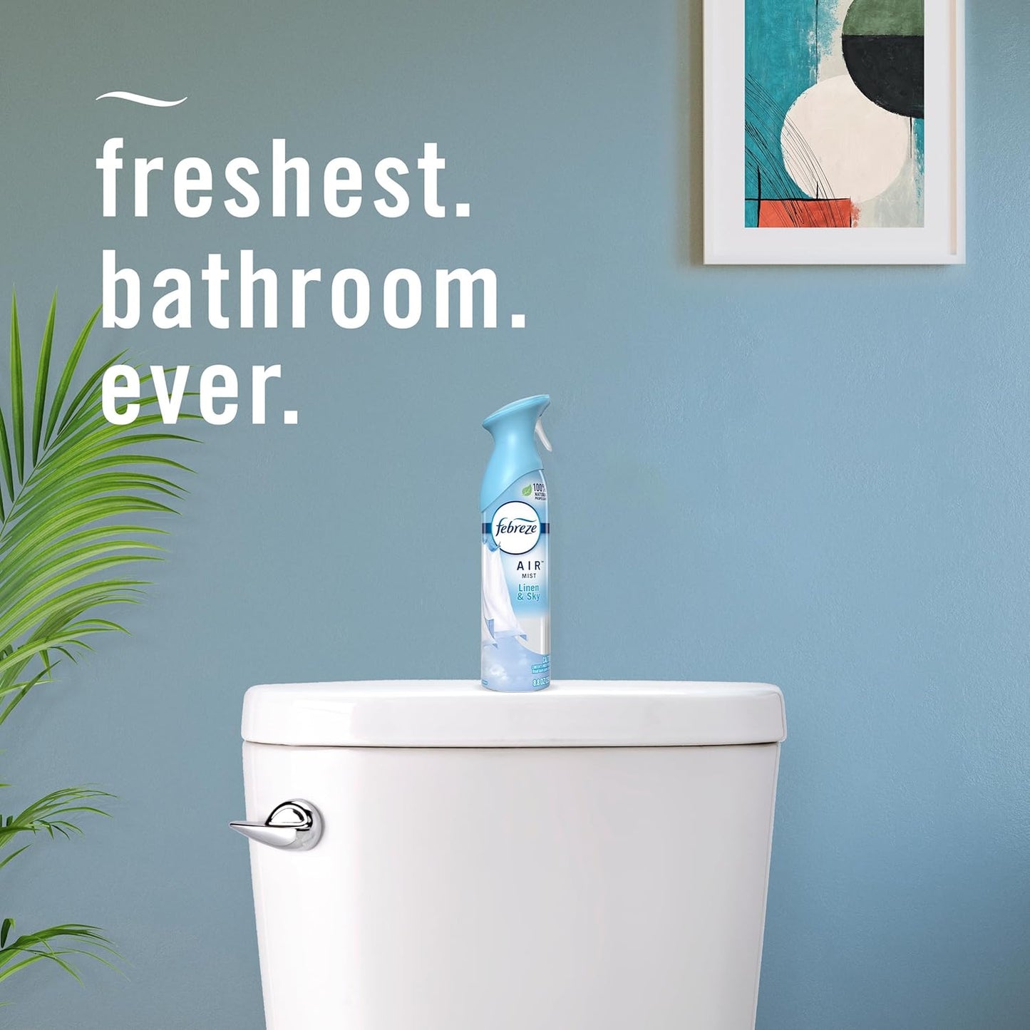 Febreze Air Mist Air Freshener Spray, Odor-Fighting Room Spray, Air Fresheners for Home and Bathroom and Kitchen, Aerosol Can, Linen & Sky Scent, 8.8oz, 2 Count