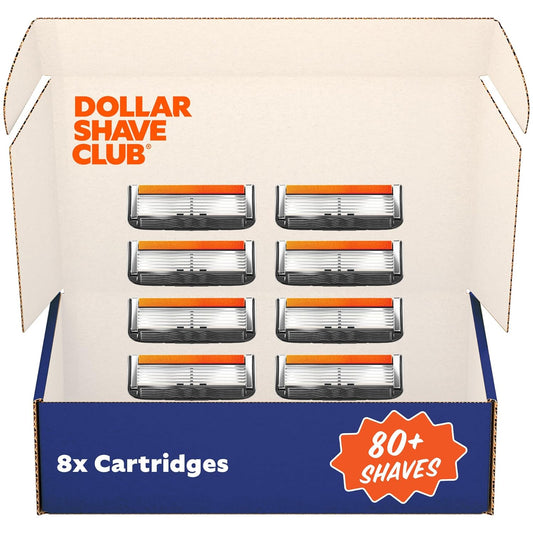 Dollar Shave Club | 6 Blade Razor Refills (8 Pack) | 6 Stainless Steel Blades for a Close & Comfortable Shave