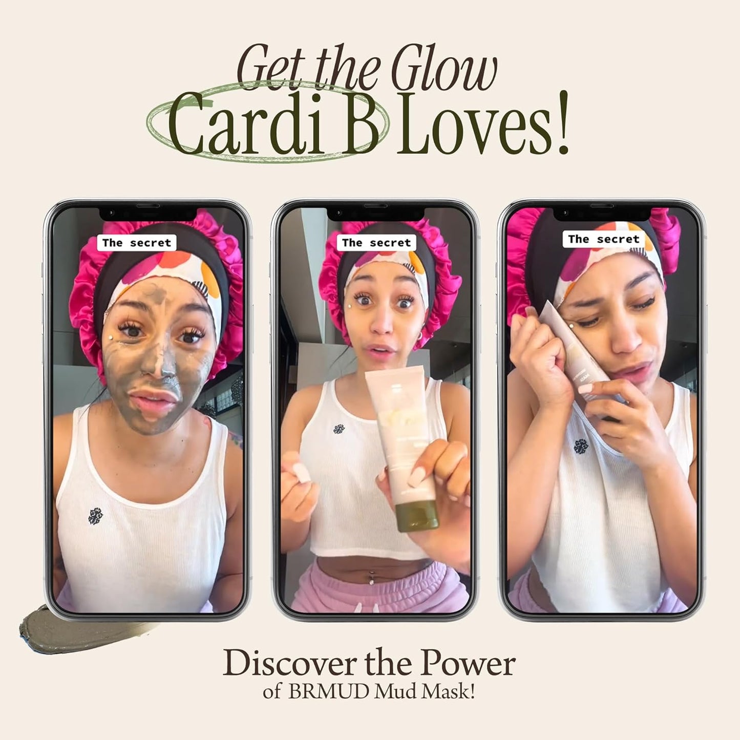 Cardi B Relief Mud Mask - Hydrating Face & Body Pore Cleanser w/ 91.8% Naturals
