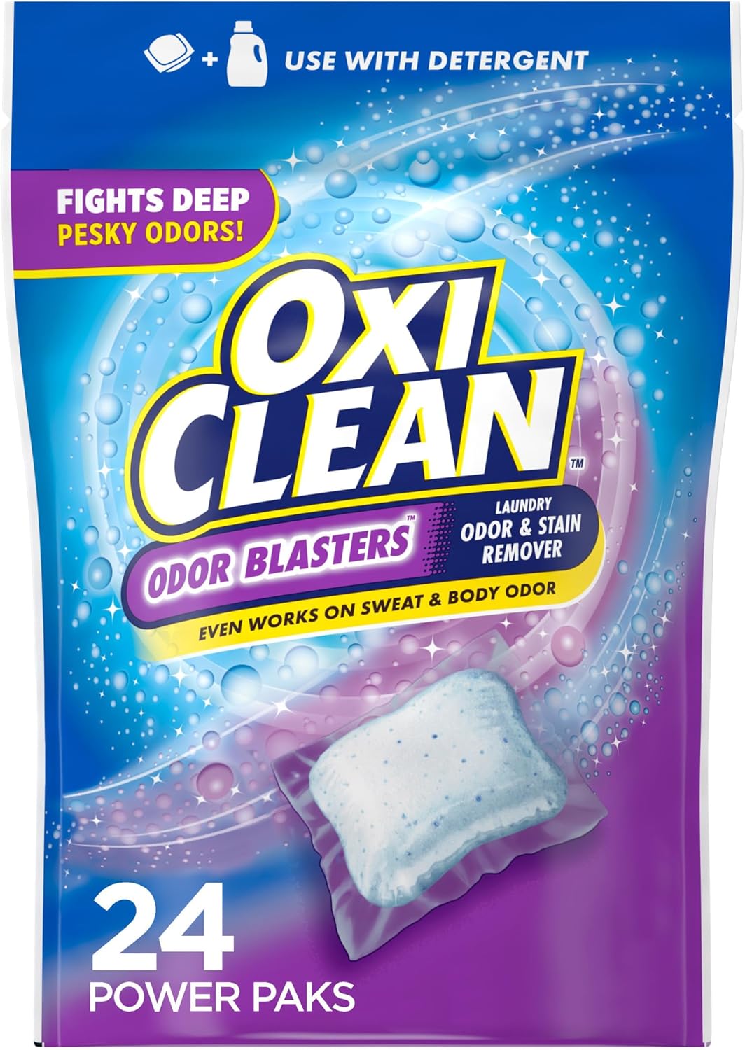 OxiClean Odor Blasters Odor and Stain Remover Laundry Power Paks, 24 Ct