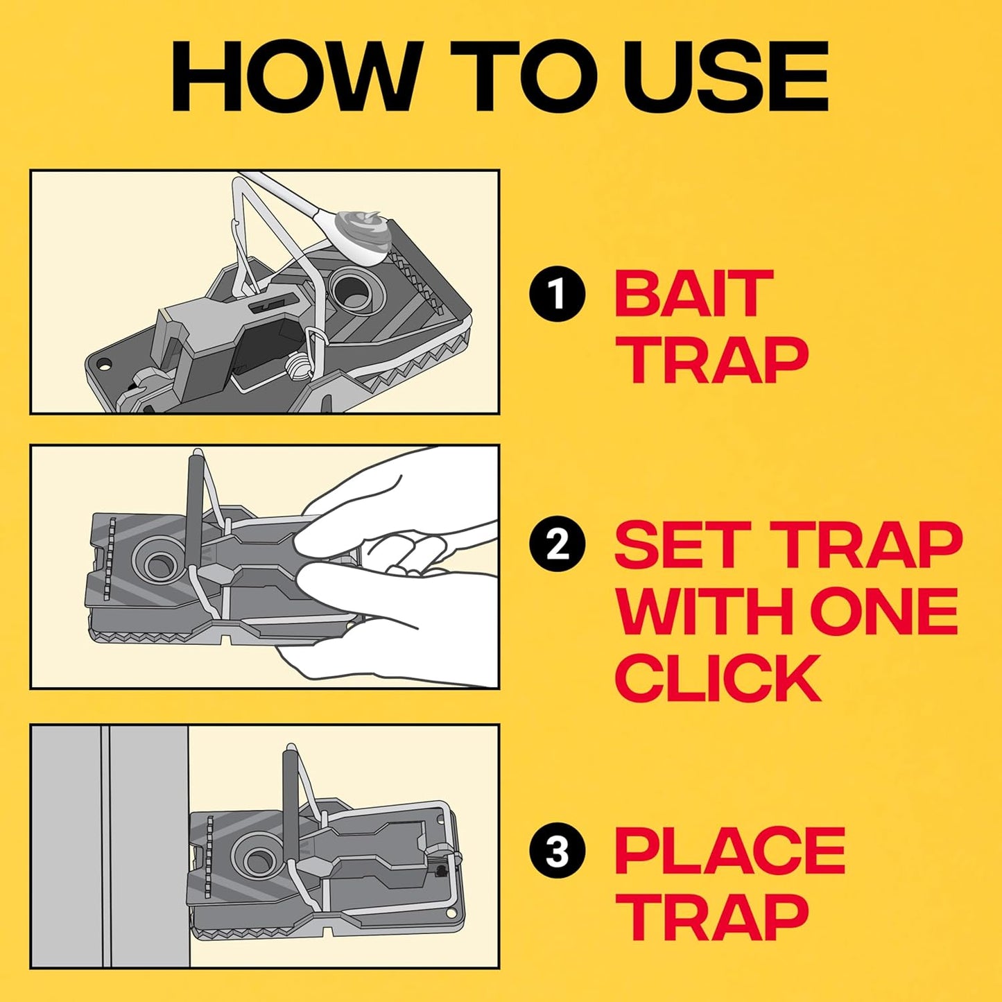 Victor Power-Kill Humane Mouse Traps M393SSR - 6 Easy Set, Reusable, Power-Kill Victor Mouse Traps