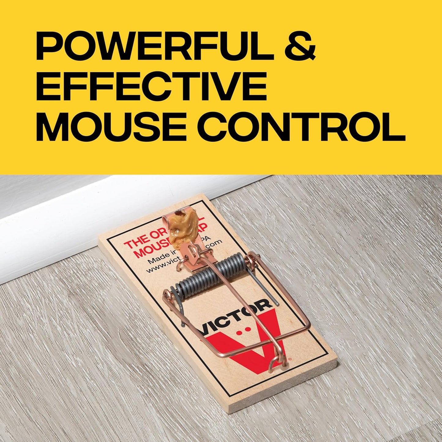 Victor Mouse Traps M150-12, Metal Pedal, Sustainably Sourced FSC Wood, Wooden Mouse Traps - Pack of 12