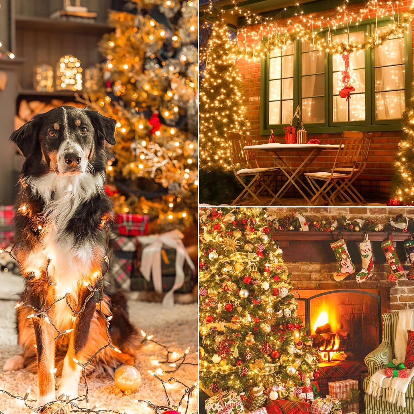 YOUNGAR 13FT 50 Clear Christmas Lights Outdoor, UL Approved Christmas Tree Lights with Brown Wire, Incandescent Mini Light Plug in for Indoor Outdoor Tree Patio Garden Xmas Decor