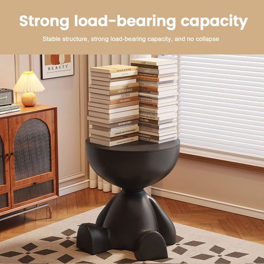 Mini Circle Side Table, Small Modern Bowl-Shaped Coffee Table, Sofa End Table Nightstand , Modern Bedside Home Decor for Living Room, Bedroom，Living Room (Black)